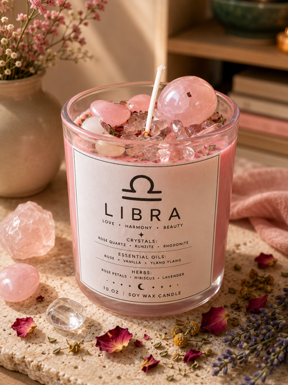 Libra Zodiac Energy Alignment 10oz Soy Wax Candle