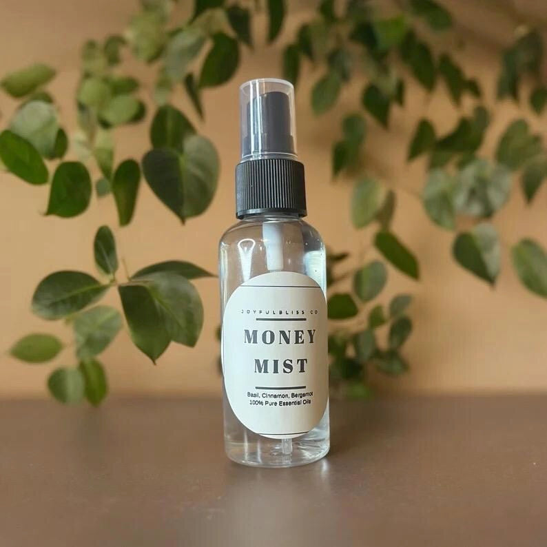 Money Mist Spray for Abundance | Basil Cinnamon Bergamot | Prosperity Room Spray | Wealth Manifestation Mist | JoyfulBliss Co