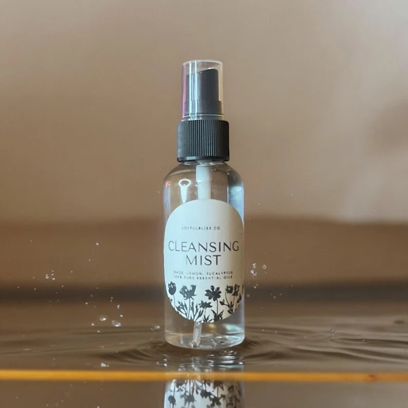 Cleansing Mist Spray | Sage Lemon Eucalyptus Energy Cleanser | Aura & Room Purifying Mist | Essential Oil Spray | JoyfulBliss Co