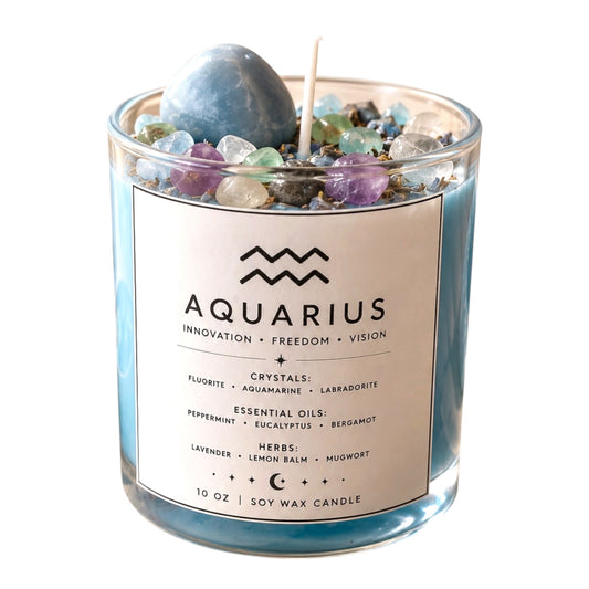 Aquarius Zodiac Energy Alignment 10oz Soy Wax Candle