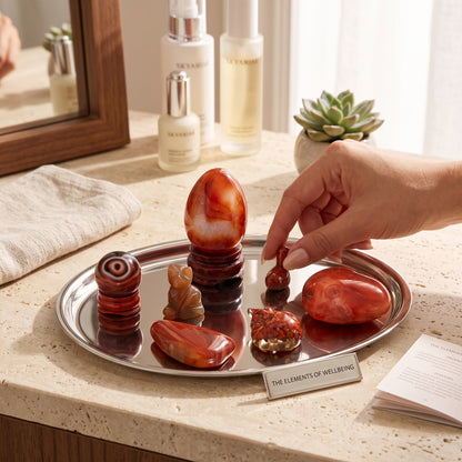 Carnelian, Red Agate & Red Jasper Crystal Collection Set – Polished Healing Stones, Carvings & Display Pieces
