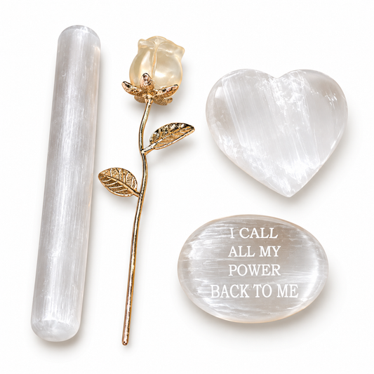 Selenite Self-Love & Energy Cleansing Crystal Gift Set