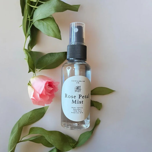 Rose Petal Mist Spray | Rose Vanilla Patchouli Love Mist | Heart Chakra Aromatherapy Spray | Essential Oil Floral Mist | JoyfulBliss Co