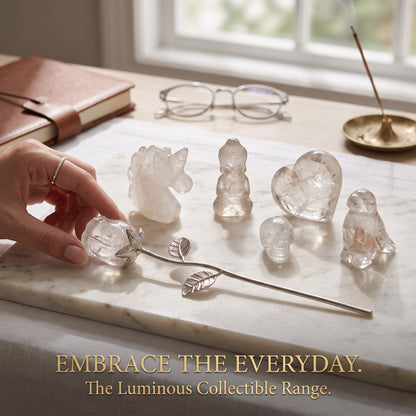 Clear Quartz Crystal Carving Collection – 7-Piece Spiritual Décor & Energy Set