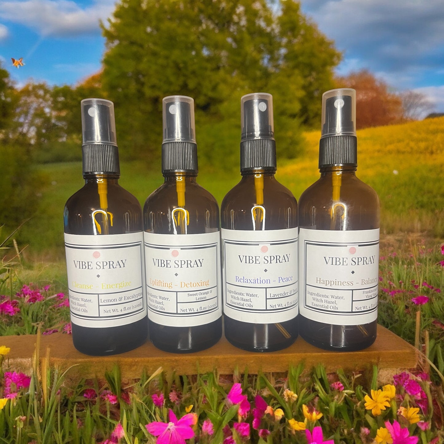 Vibe Spray for Cleansing + Energizing | Lemon & Eucalyptus Refresh Mist | Natural Aura Room Spray
