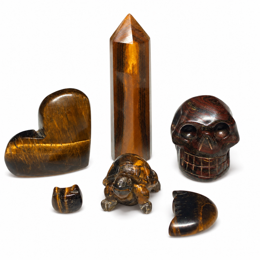 Tiger’s Eye Crystal Carving Collection – Protection, Confidence & Prosperity Set
