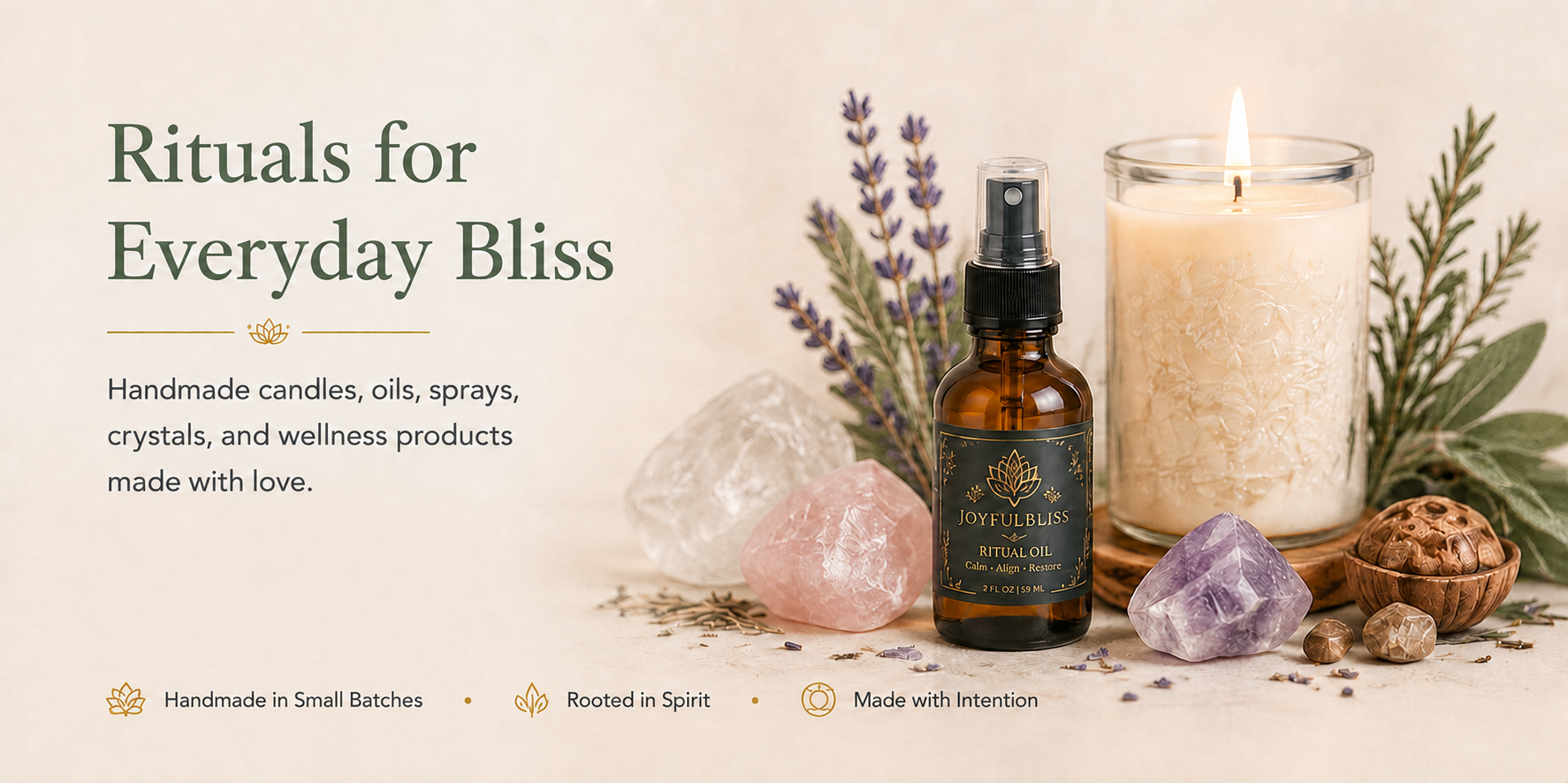 JoyfulBliss Co. handcrafted spiritual tools and ritual products