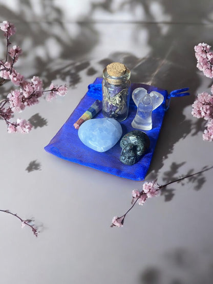 Health + Vitality Mojo Bag – Crystal Healing Charm Set for Wellness, Energy Renewal & Chakra Balance