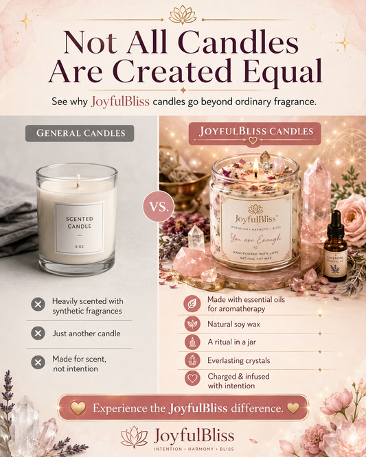 3 Scented Candle Collection Set | Zen Mind, Joyful-Bliss & Aroma Relief Crystal Botanical Candles