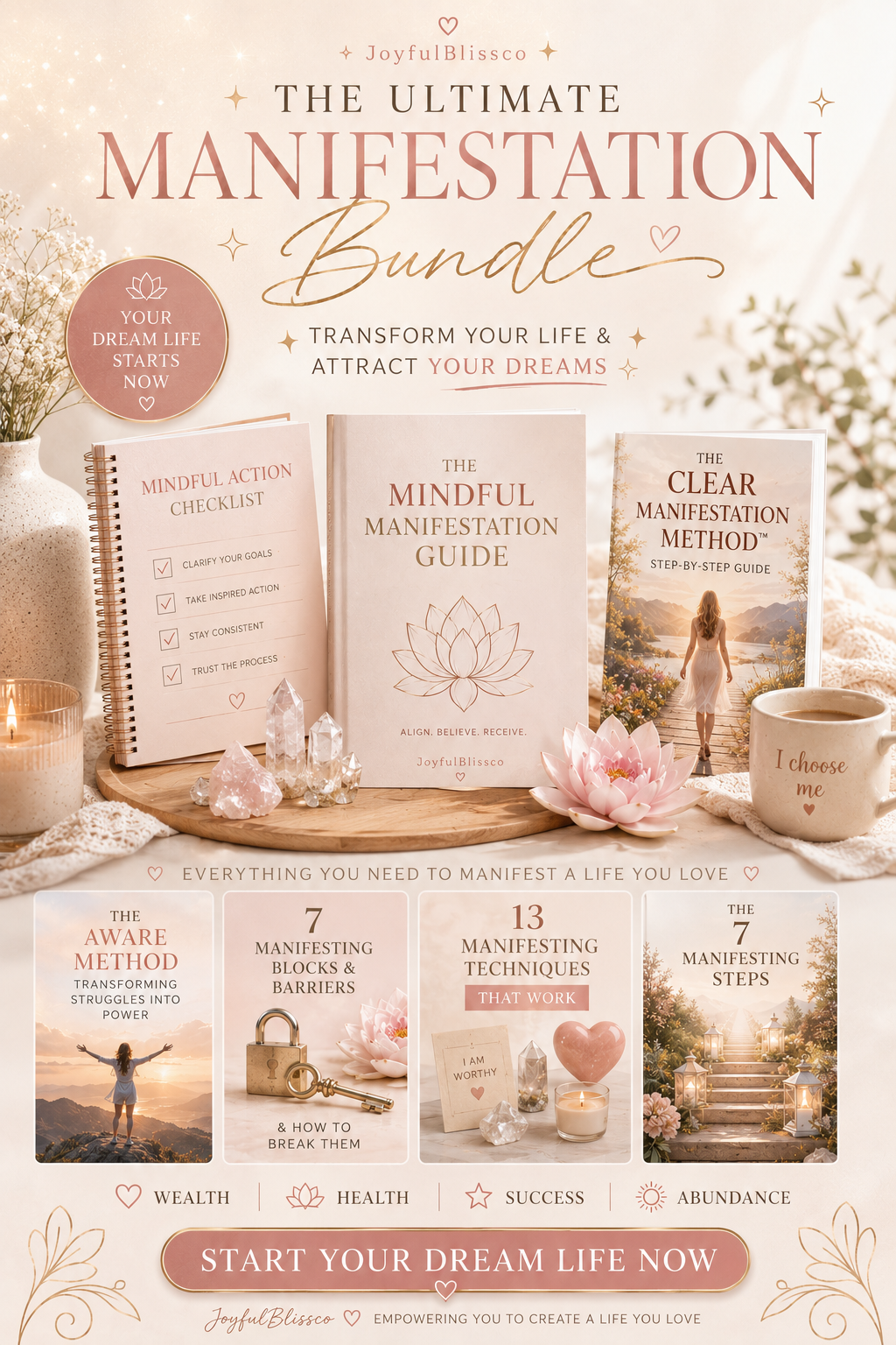 The Ultimate Manifestation Bundle | 7 Digital Guides, Methods & Action Tools for Wealth, Success, Abundance & Personal Growth