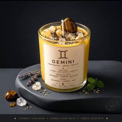 Gemini Zodiac Energy Alignment 10oz Soy Wax Candle