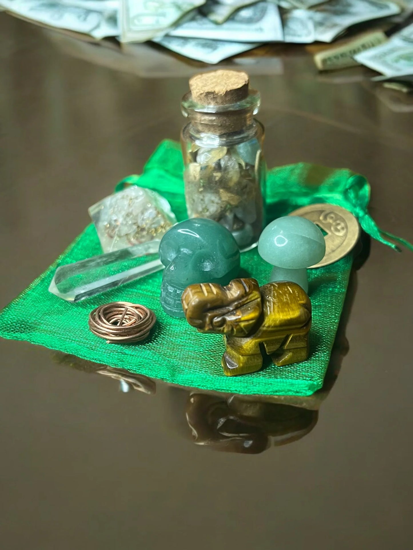 Mojo Bag Collection Set – 6 Intention Crystal & Herb Ritual Bags