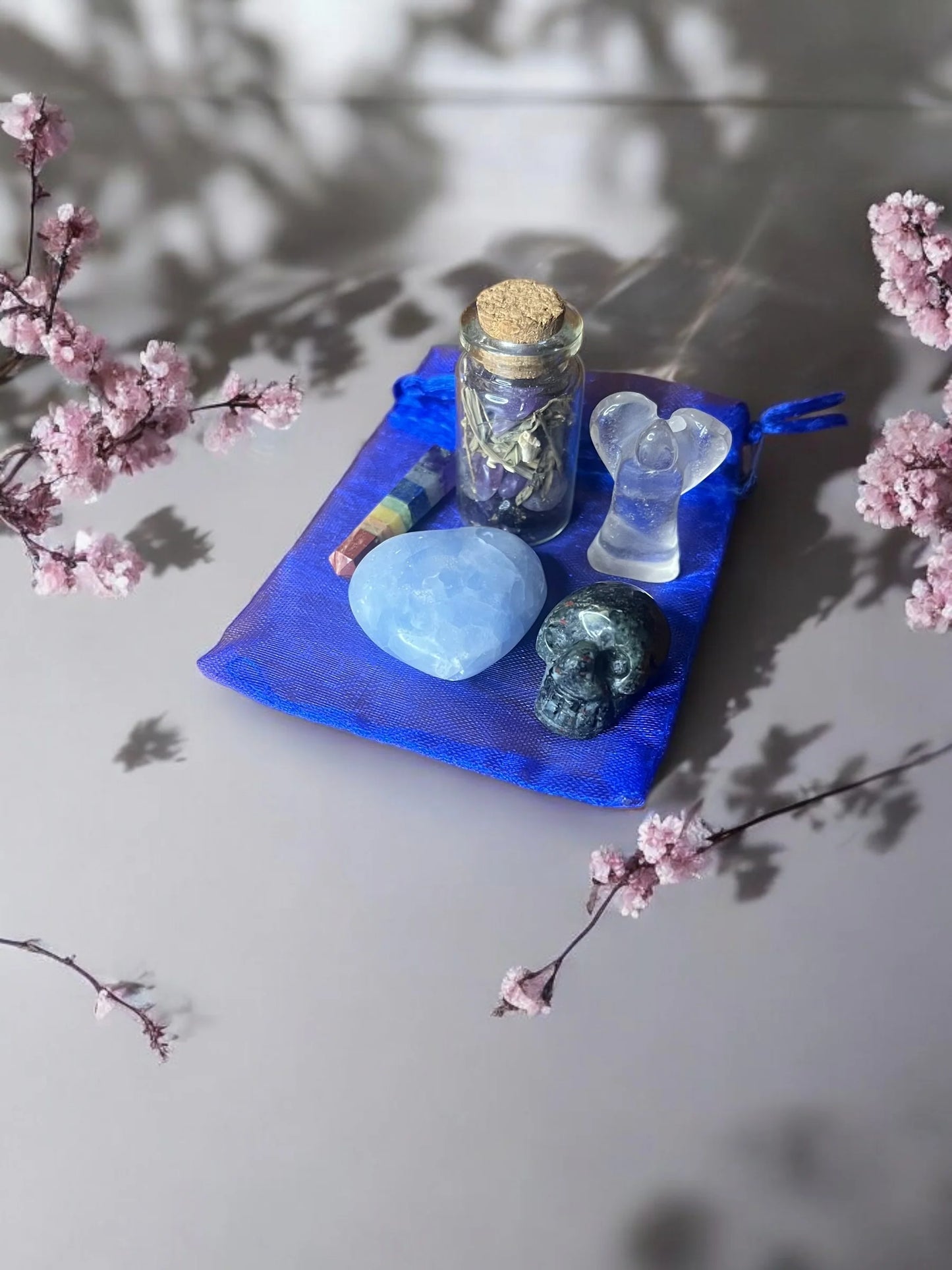 Mojo Bag Collection Set – 6 Intention Crystal & Herb Ritual Bags