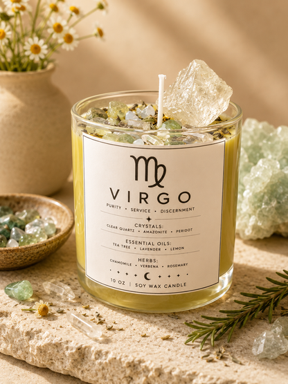 Virgo Zodiac Energy Alignment 10oz Soy Wax Candle