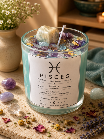 Pisces Zodiac Energy Alignment 10oz Soy Wax Candle