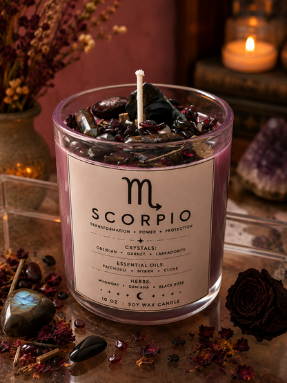 Scorpio Zodiac Energy Alignment 10oz Soy Wax Candle