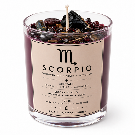 Scorpio Zodiac Energy Alignment 10oz Soy Wax Candle