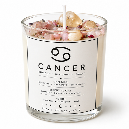 Cancer Zodiac Energy Alignment 10oz Soy Wax Candle