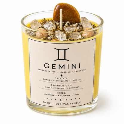 Gemini Zodiac Energy Alignment 10oz Soy Wax Candle