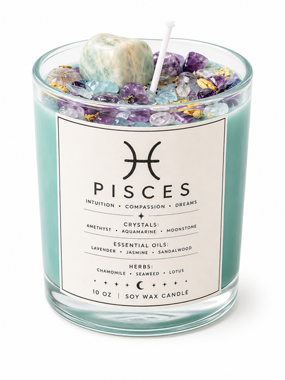 Pisces Zodiac Energy Alignment 10oz Soy Wax Candle