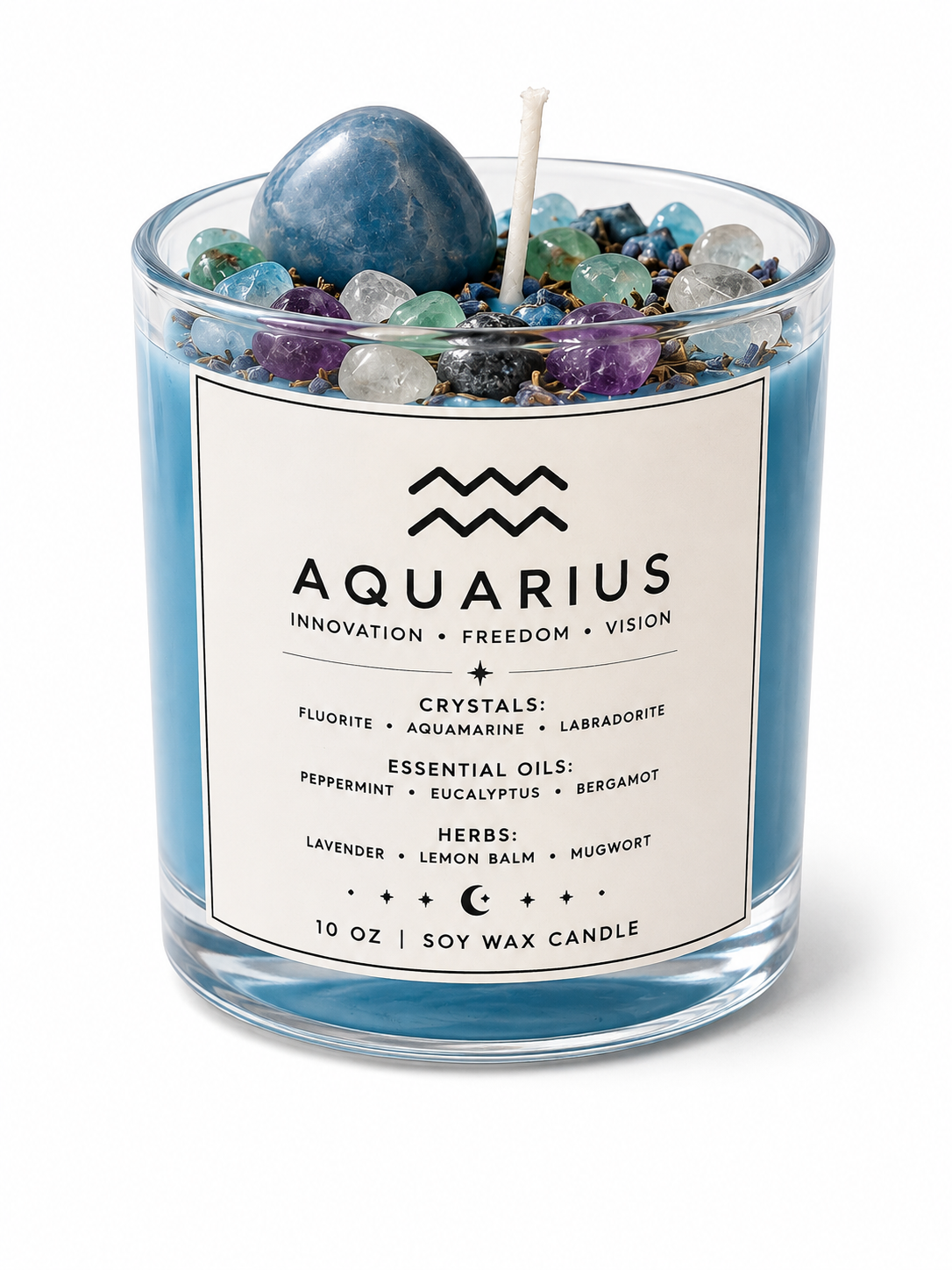 Aquarius Zodiac Energy Alignment 10oz Soy Wax Candle