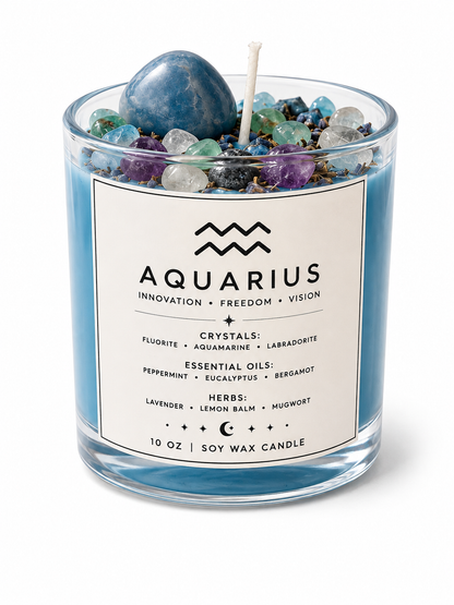 Aquarius Zodiac Energy Alignment 10oz Soy Wax Candle