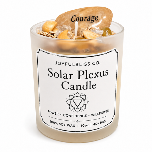 Solar Plexus Chakra Candle Confidence & Courage Crystal Candle