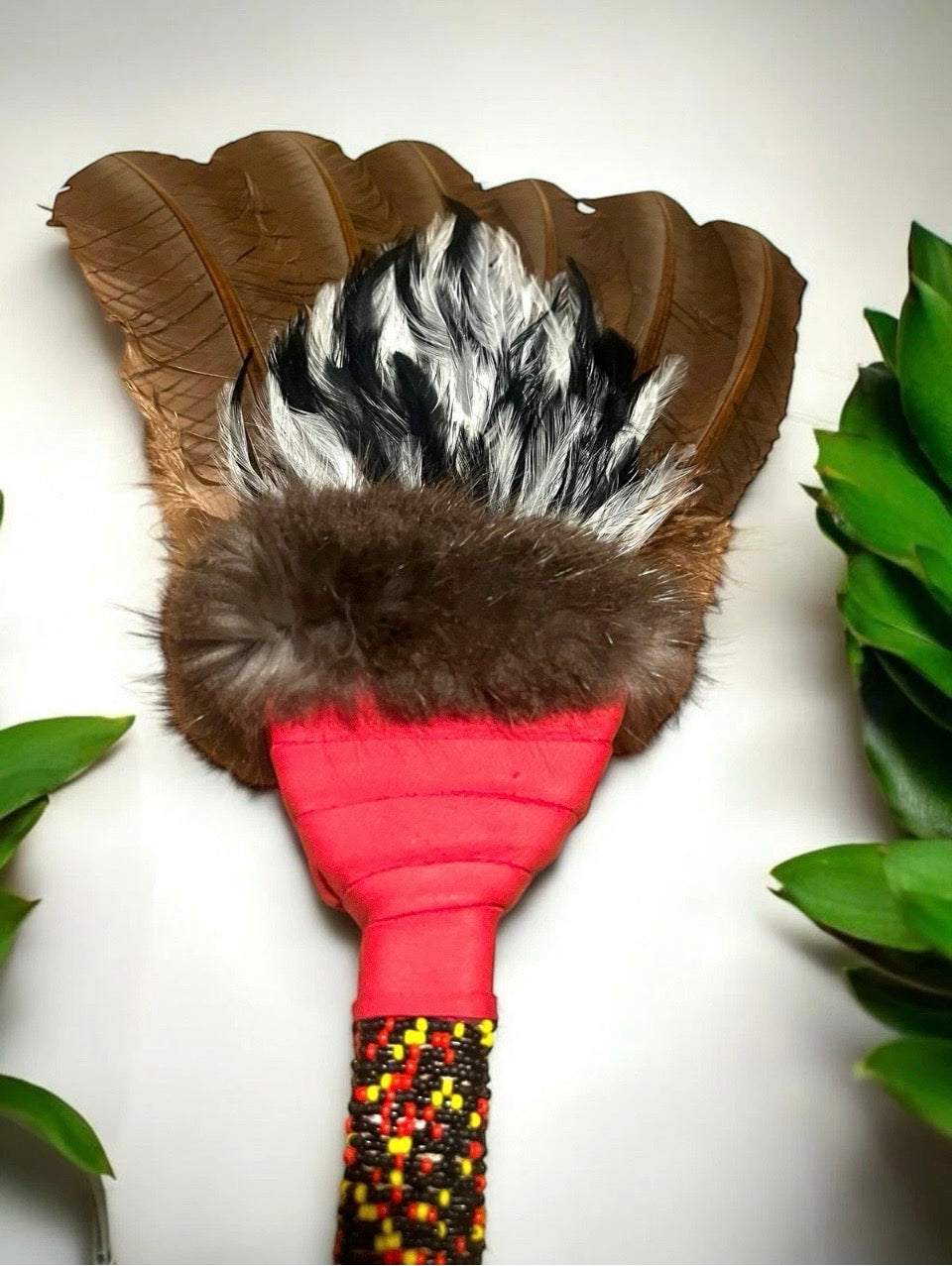 Authentic Creek Feather Smudge Prayer Fan: Native American Handcrafted by La Ne Ayo Artist