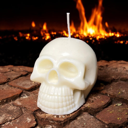 Customizable Skull Soy Wax 18oz Handcrafted Candle Choice of Color & Scent - JoyfulBliss Co.