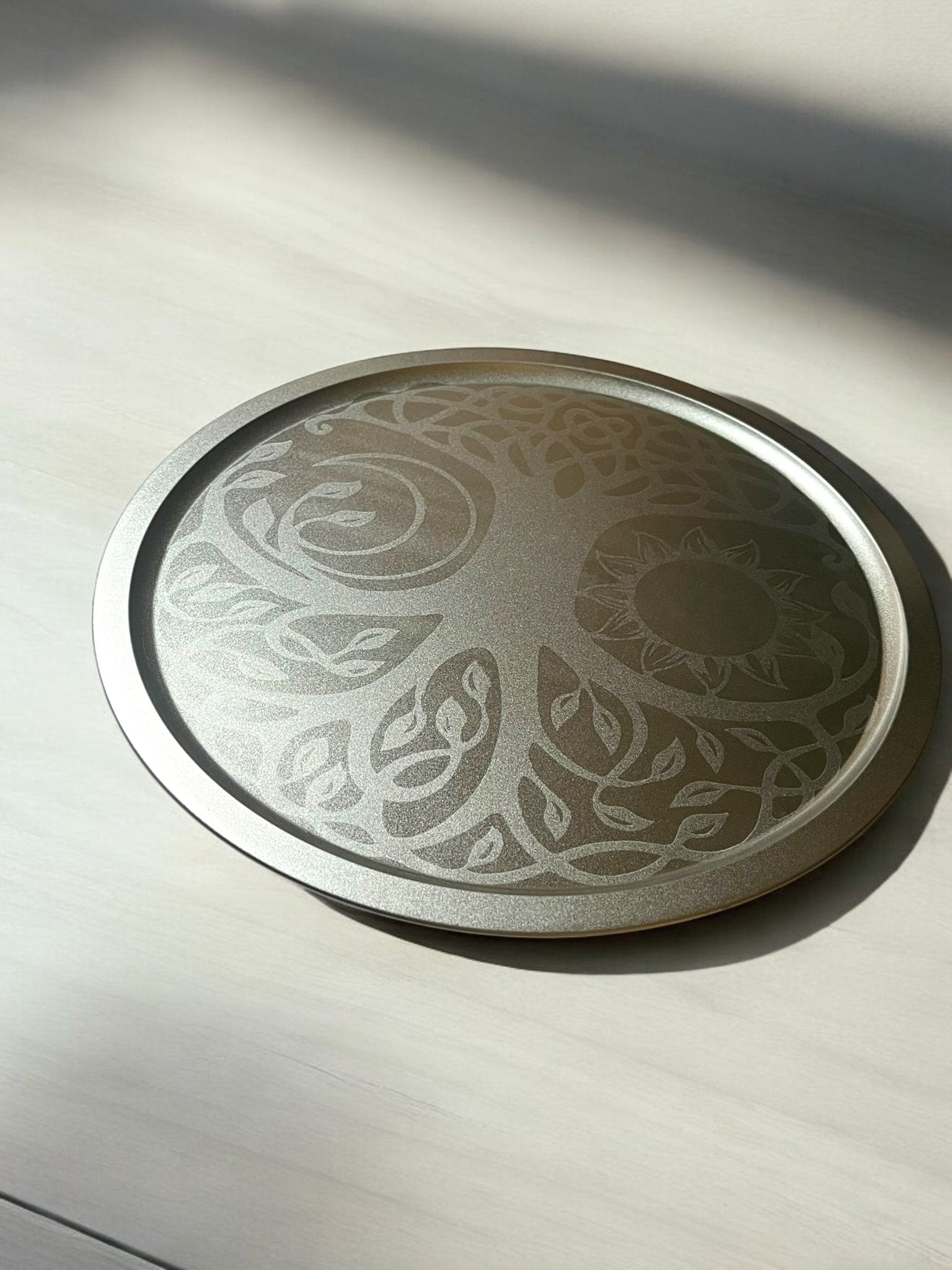 Engraved Decorative Charger Plates – 10” Spiritual & Celestial Designs - JoyfulBliss Co.
