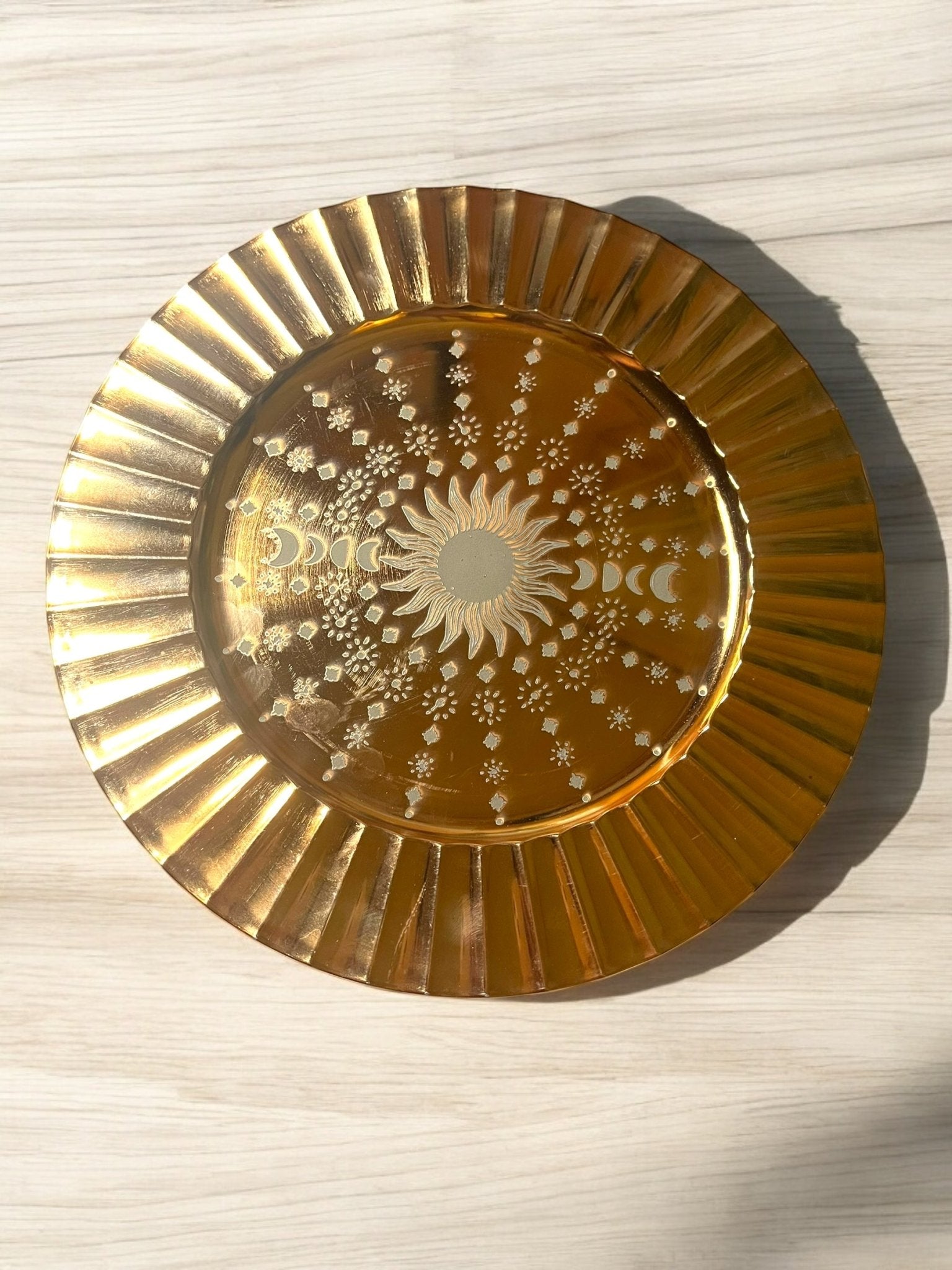 Engraved Decorative Charger Plates – 10” Spiritual & Celestial Designs - JoyfulBliss Co.