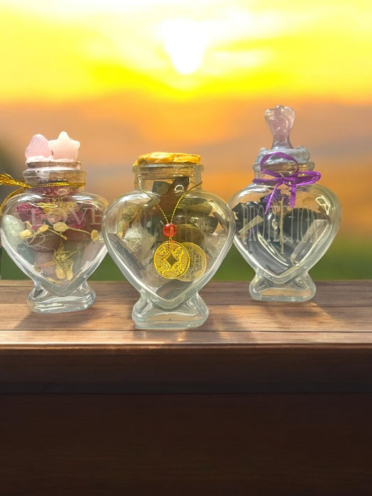 Heart-Shaped Engraved Spell Jars – Custom Ritual Energy Bottles - JoyfulBliss Co.