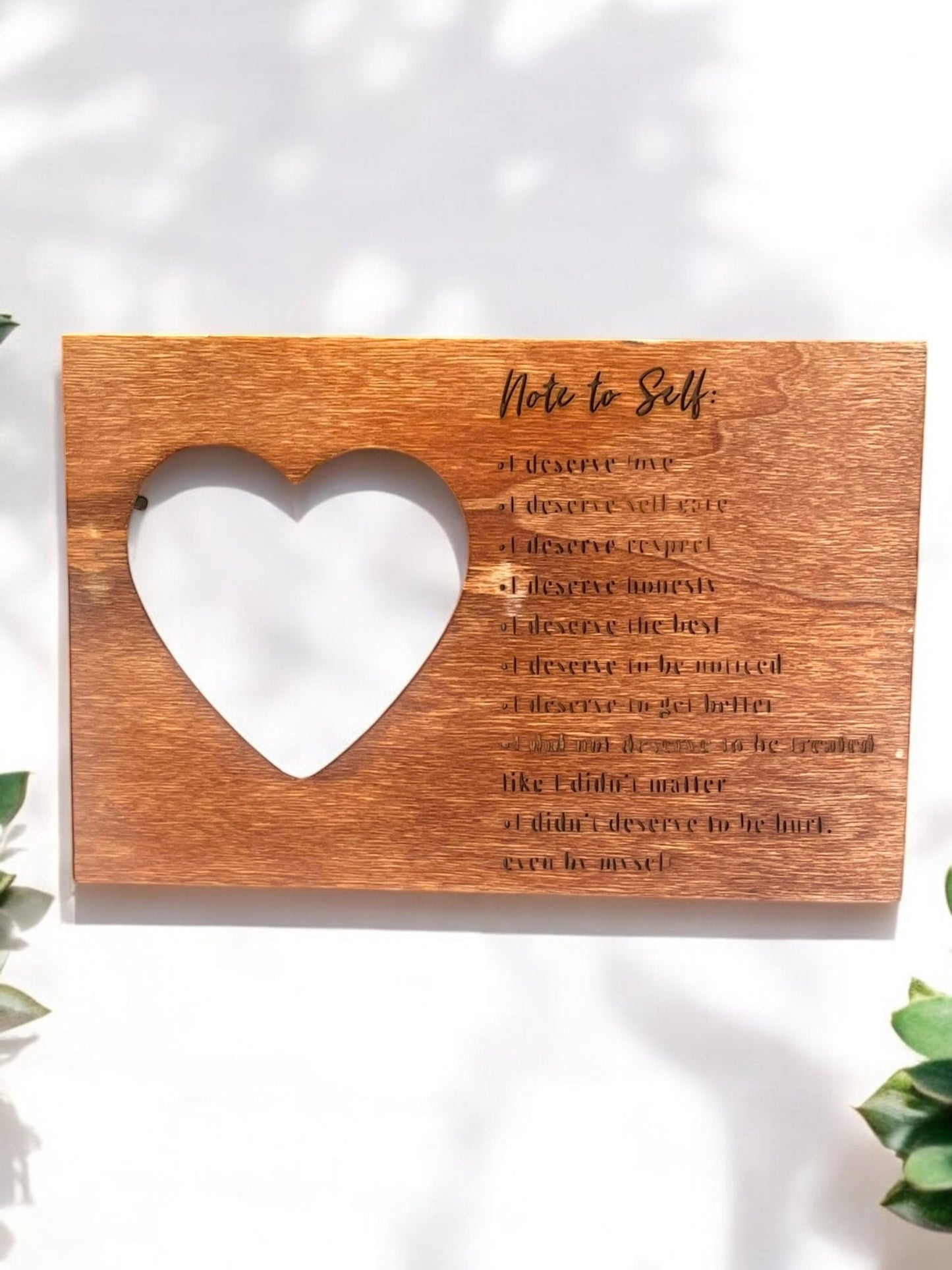 Heart-Shaped Wooden Engraved Picture Frame (7x5) - JoyfulBliss Co.