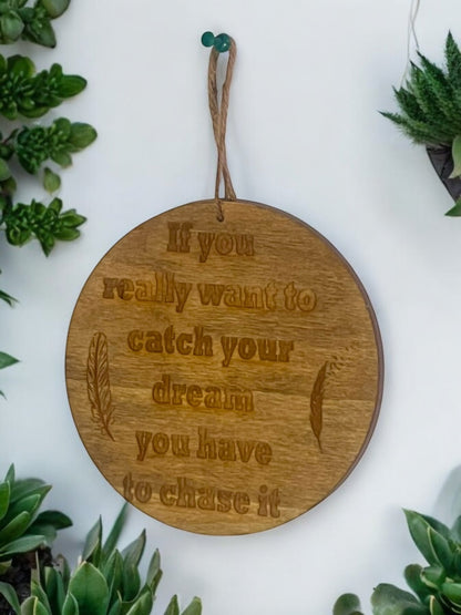 Inspirational Wooden Hanging Sign – Handcrafted 4x4 Inch Motivational Decor - JoyfulBliss Co.