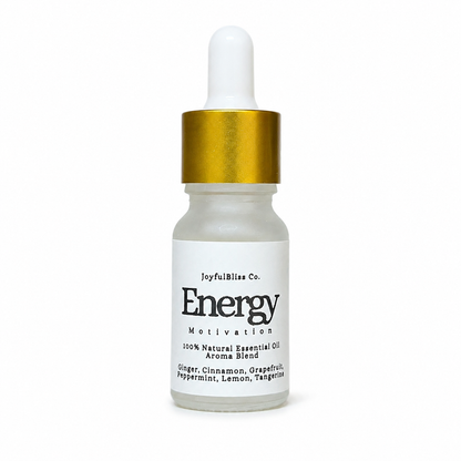 Energy Essential Oil Blend on white background