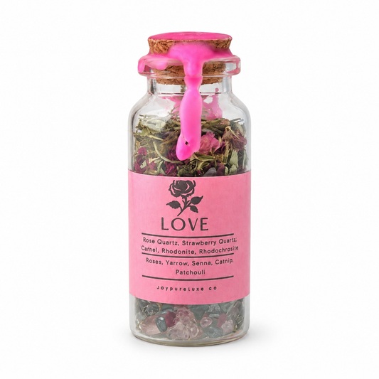 Love and Beauty Spell Jar on white background