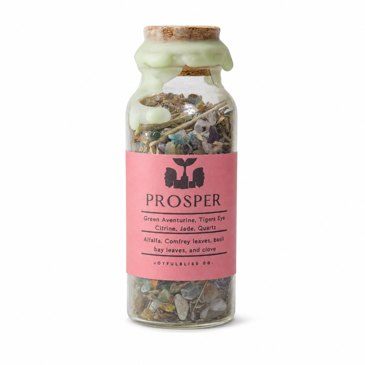 Luck and Prosperity Spell Jar on white background