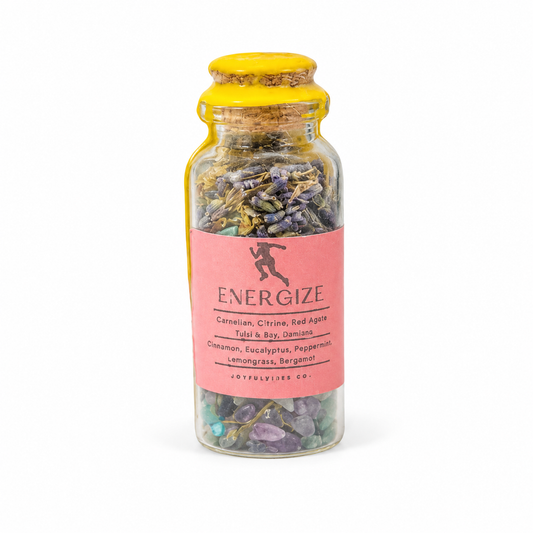 Positivity and Energize Spell Jar on white background