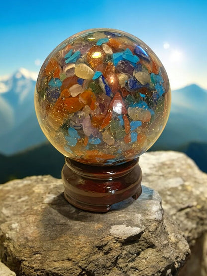 Multi-Chakra Orgone Sphere – 60mm - JoyfulBliss Co.