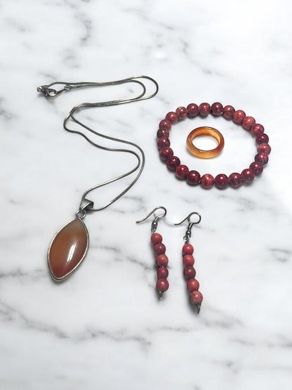 One-of-a-Kind Gemstone Pendant & Bracelet Sets – Unique Variations Available - JoyfulBliss Co.
