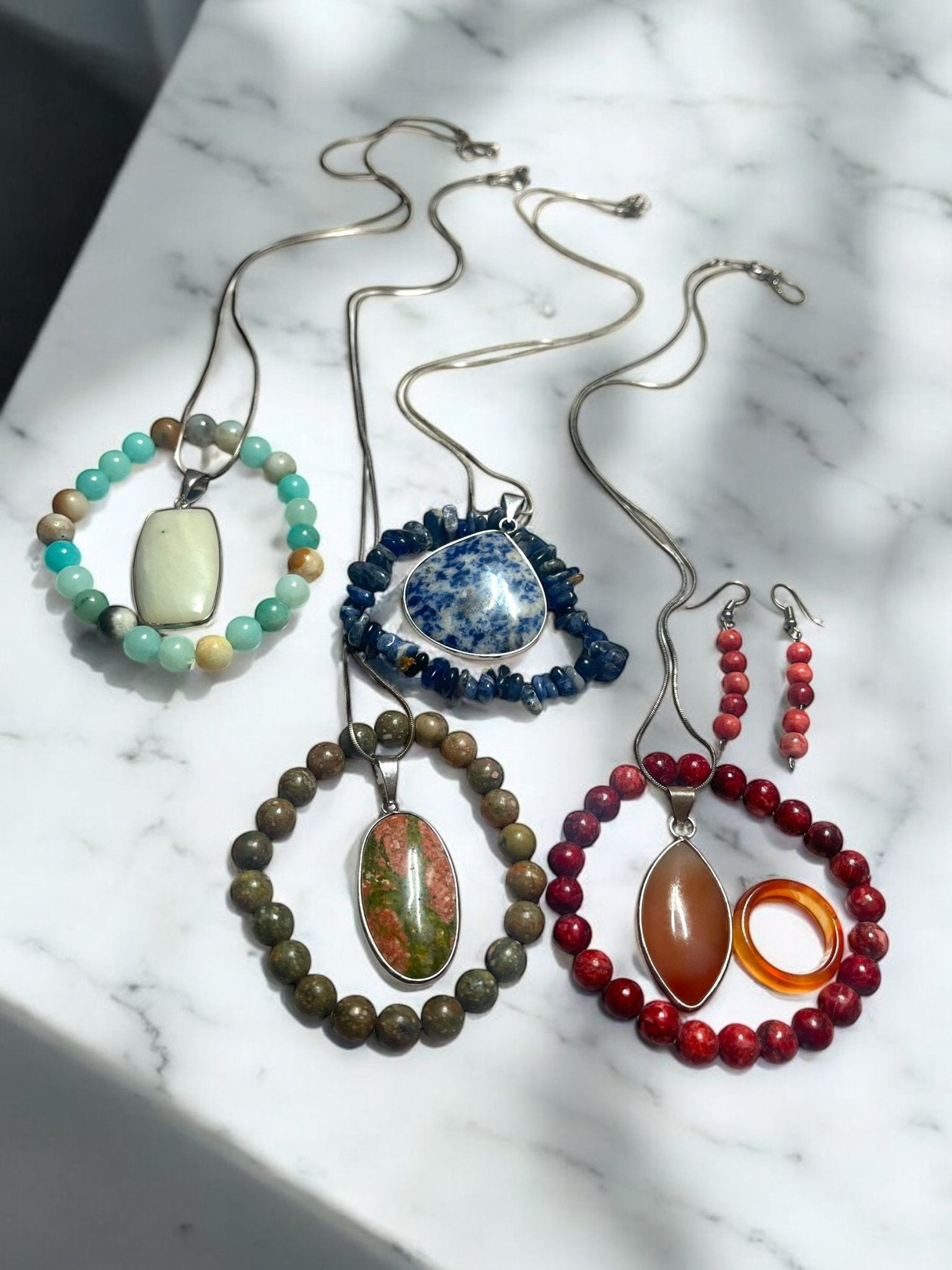 One-of-a-Kind Gemstone Pendant & Bracelet Sets – Unique Variations Available - JoyfulBliss Co.