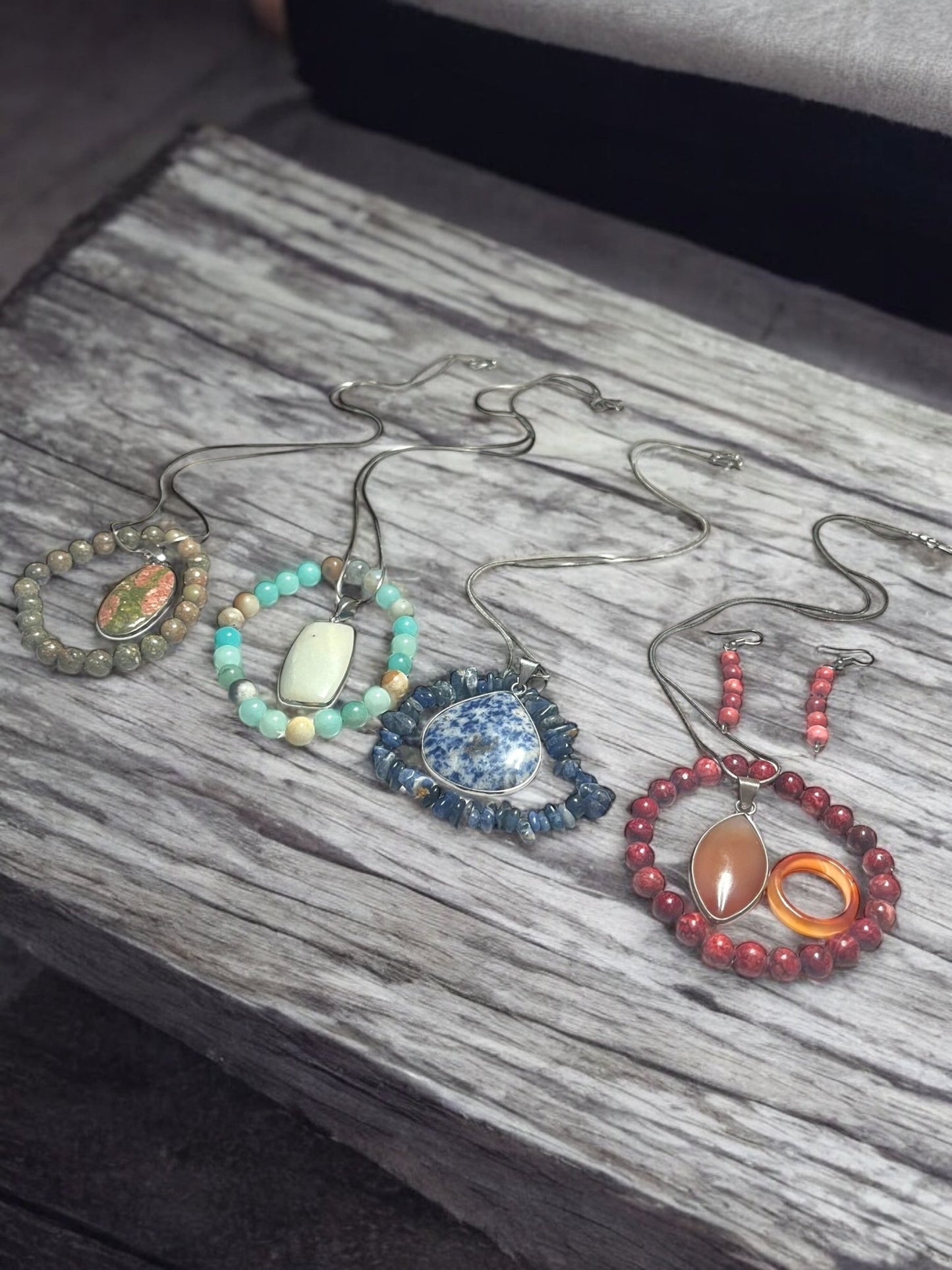 One-of-a-Kind Gemstone Pendant & Bracelet Sets – Unique Variations Available - JoyfulBliss Co.