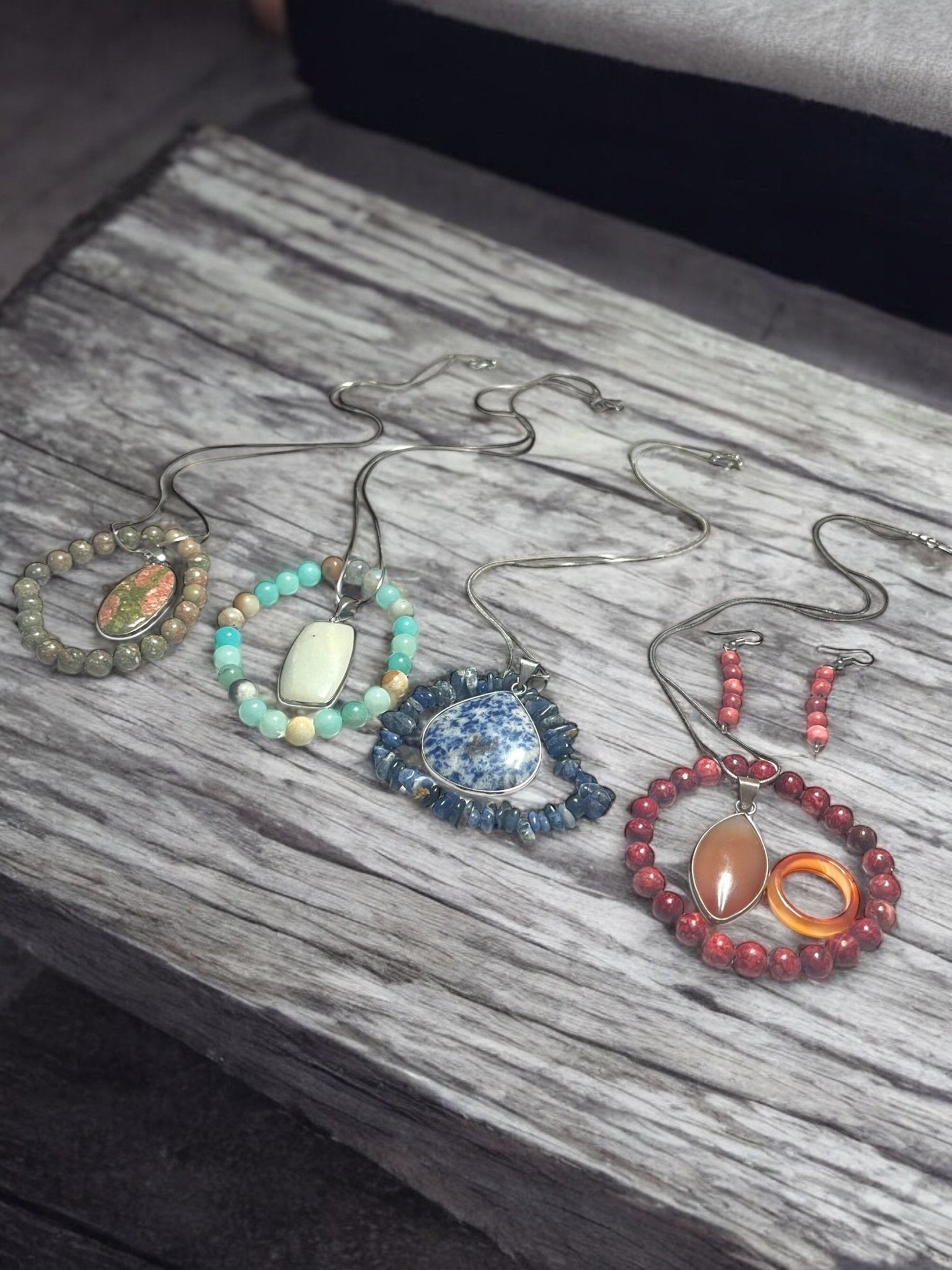 One-of-a-Kind Gemstone Pendant & Bracelet Sets – Unique Variations Available - JoyfulBliss Co.