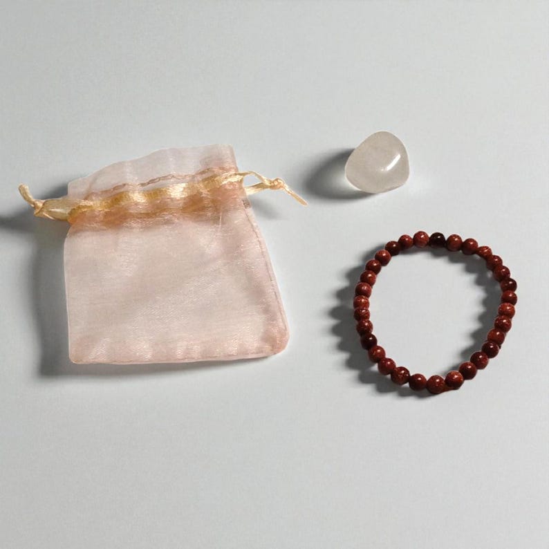 Goldstone 6mm Bracelet with Quartz Stone – Confidence, Energy & Healing Crystal Set