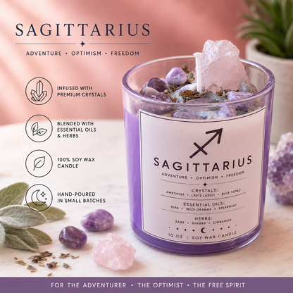 Sagittarius Zodiac Energy Alignment 10oz Soy Wax Candle