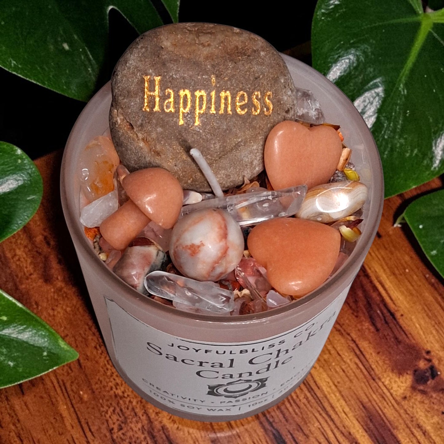 Sacral Chakra Candle – Creativity, Passion & Emotional Balance Soy Wax Crystal Candle | JoyfulBliss Co.