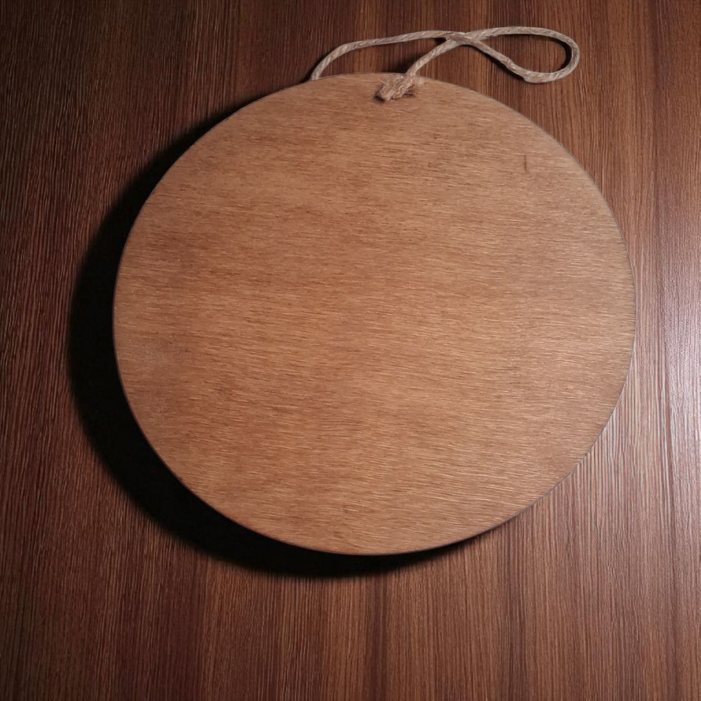 Engraved Wooden Wall Hanging – 6" Meditating Figure with Floral Design