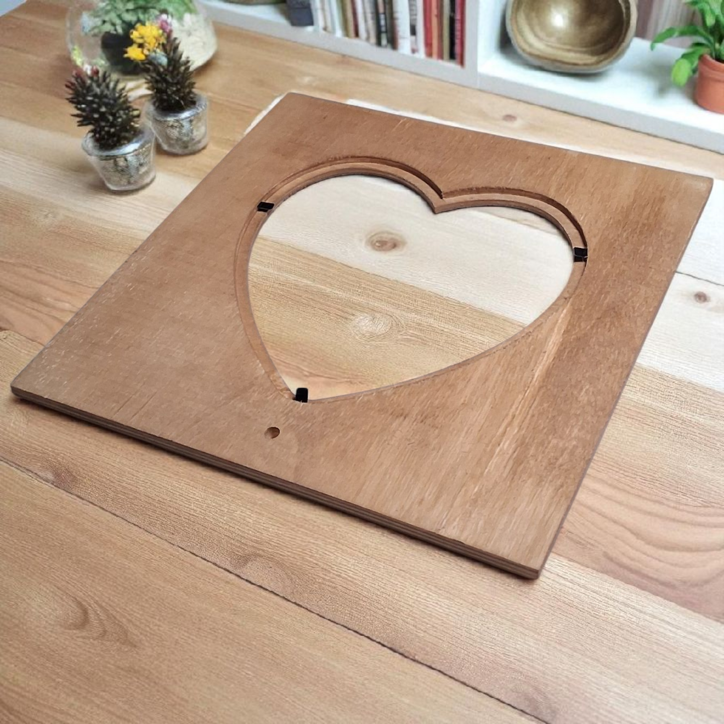 Engraved Wooden Heart Picture Frame – “Life Is Better with Friends, I’m Blessed to Have You” – 7x7 Rustic Friendship Decor