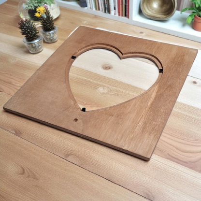 Engraved Wooden Heart Picture Frame – “Life Is Better with Friends, I’m Blessed to Have You” – 7x7 Rustic Friendship Decor