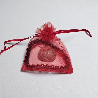 Garnet Beaded Bracelet with Rhodochrosite Stone – Passion, Love & Emotional Healing